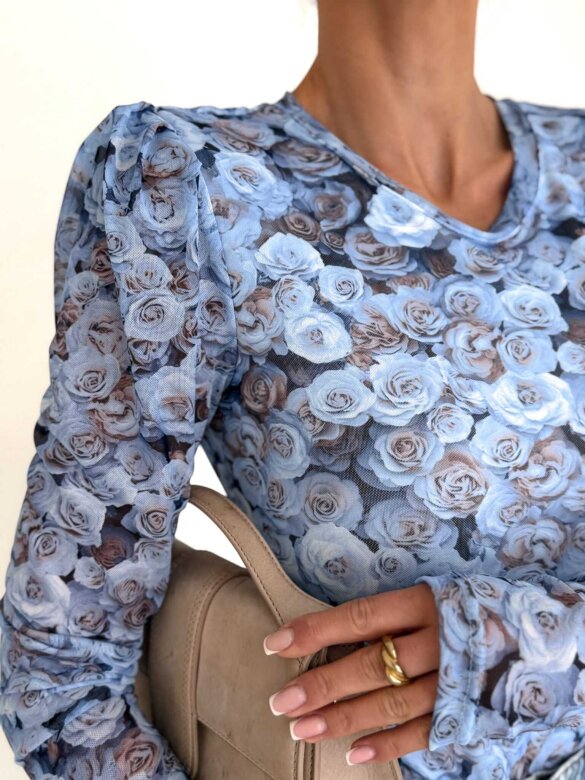 Bluzka Mary z siateczką niebieska