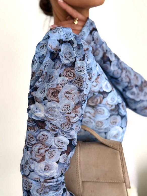 Bluzka Mary z siateczką niebieska