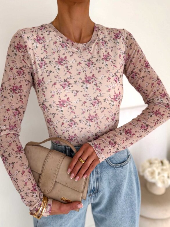 Bluzka Dressi z siateczką beżowa 