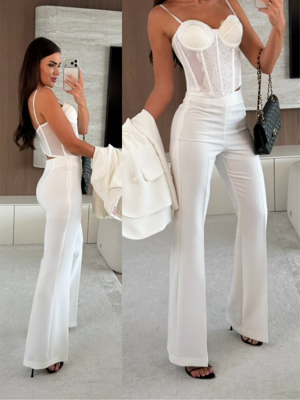 Spodnie Nicoletta śmietankowe 