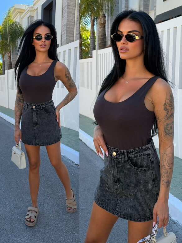 Spódniczko-szorty Bellante jeans grafitowe