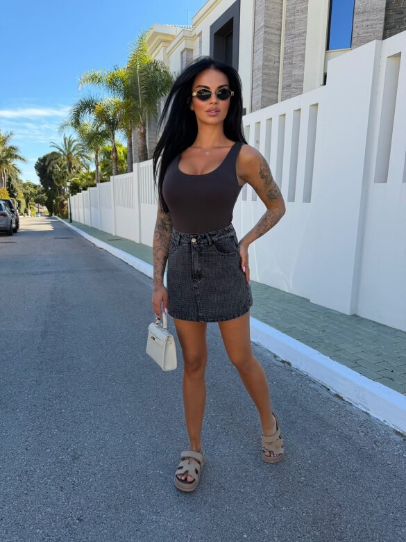 Spódniczko-szorty Bellante jeans grafitowe