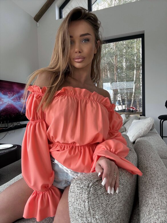 Bluzka Romanza hiszpanka z wiskozą pomarańczowa 