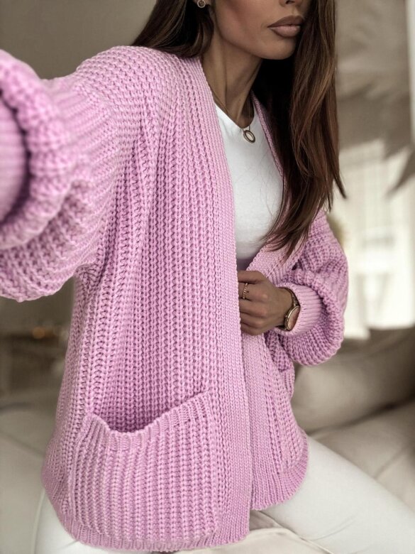 Kardigan Hug Me Warm pudrowy róż 