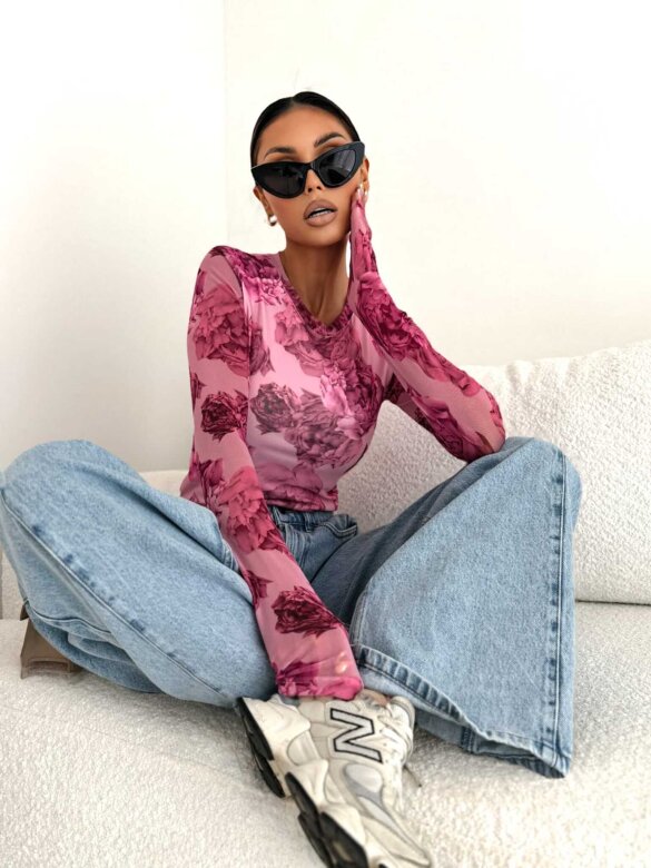 Bluzka Dressi z siateczką różowa 