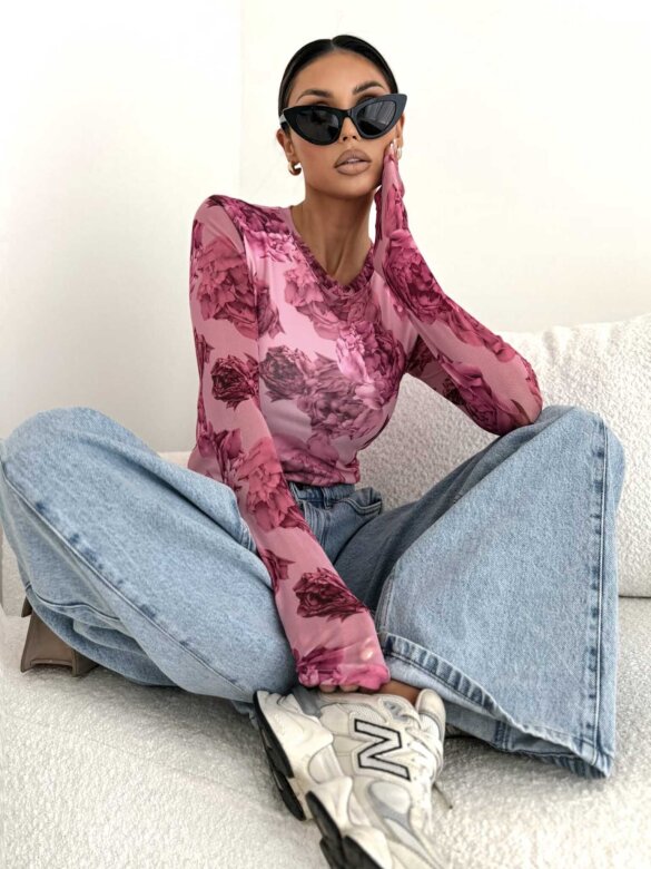 Bluzka Dressi z siateczką różowa 