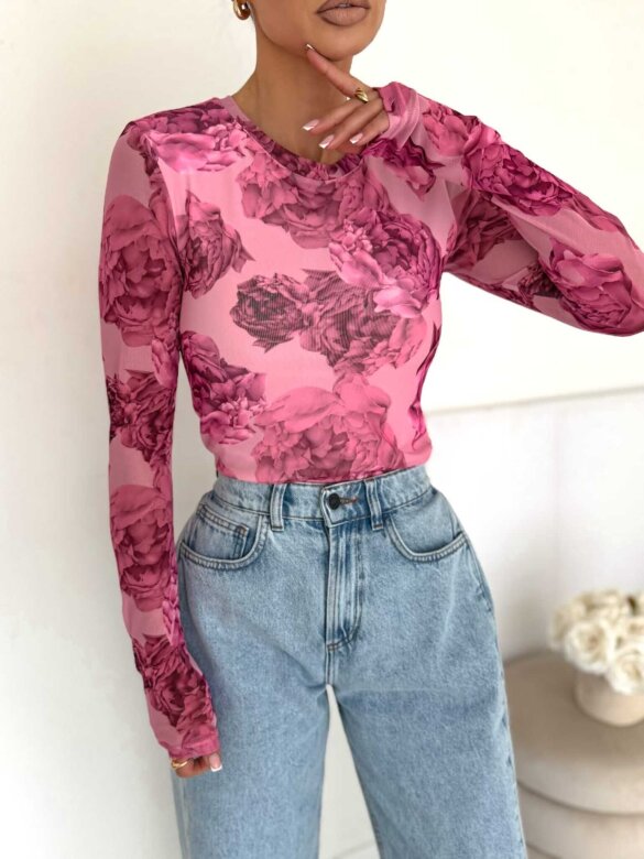 Bluzka Dressi z siateczką różowa 