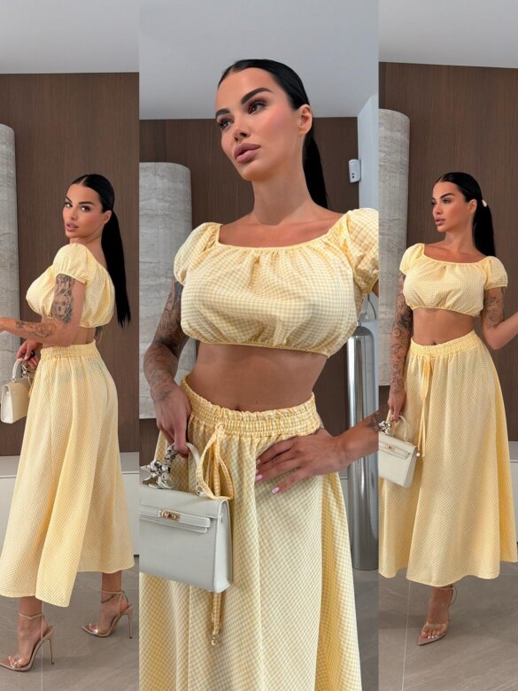 Komplet 2w1 Elvis z wiskozą żółty