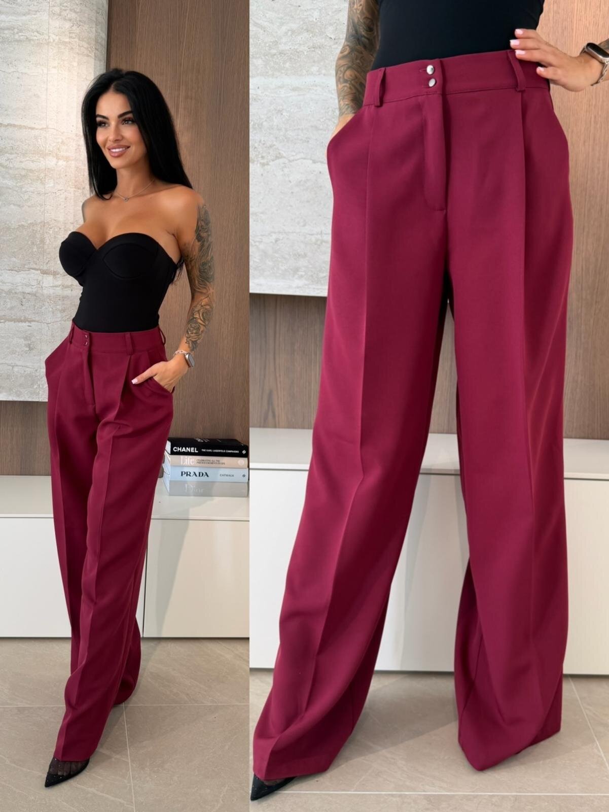 Spodnie Armas bordowe