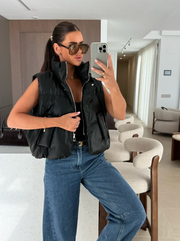 Kamizelka Cristallo pikowana czarna 