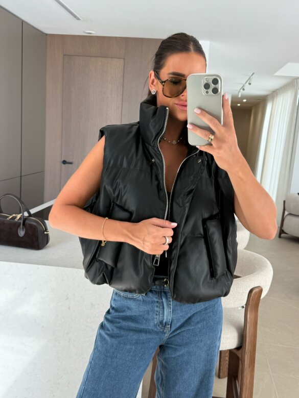 Kamizelka Cristallo pikowana czarna 