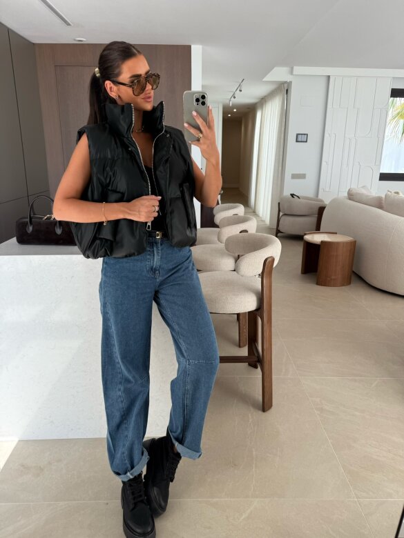 Kamizelka Cristallo pikowana czarna 