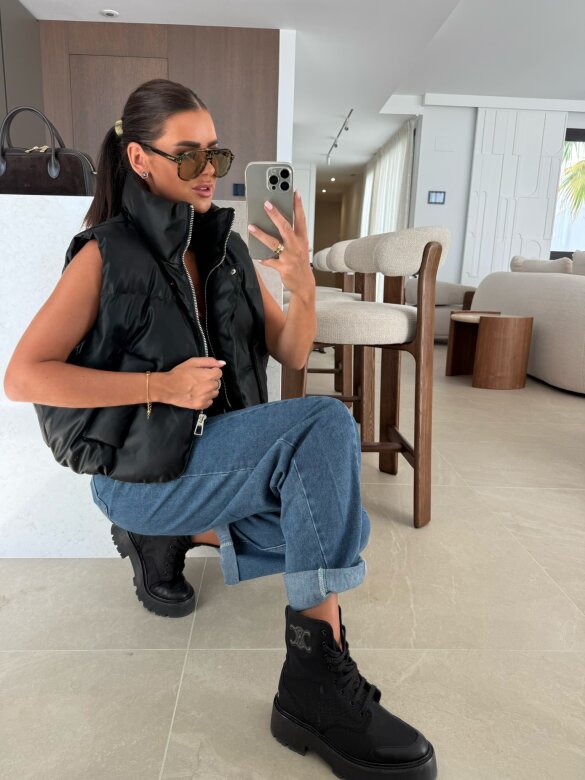 Kamizelka Cristallo pikowana czarna 