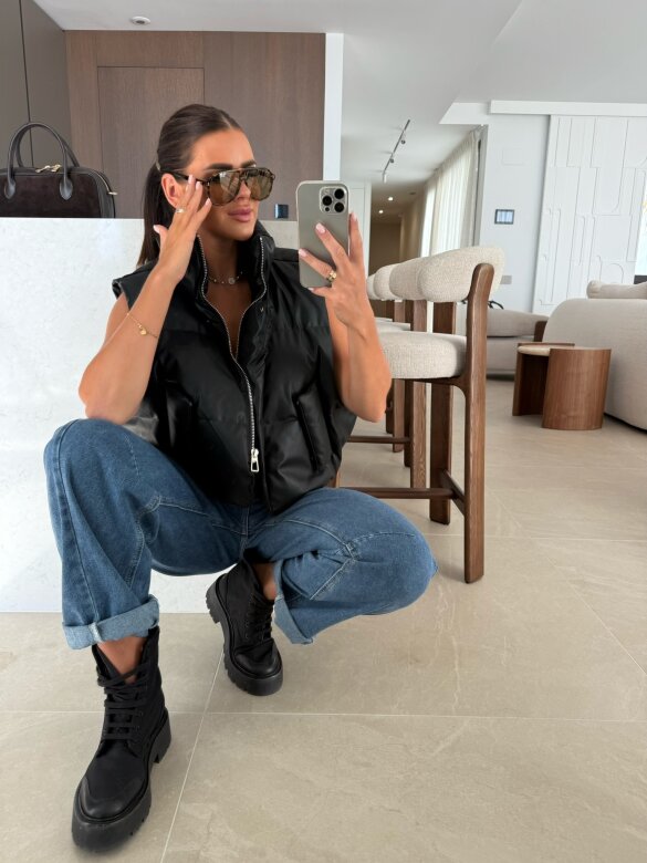 Kamizelka Cristallo pikowana czarna 