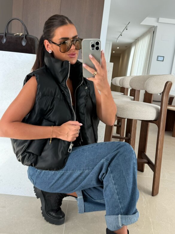 Kamizelka Cristallo pikowana czarna 