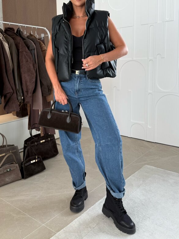 Kamizelka Cristallo pikowana czarna 