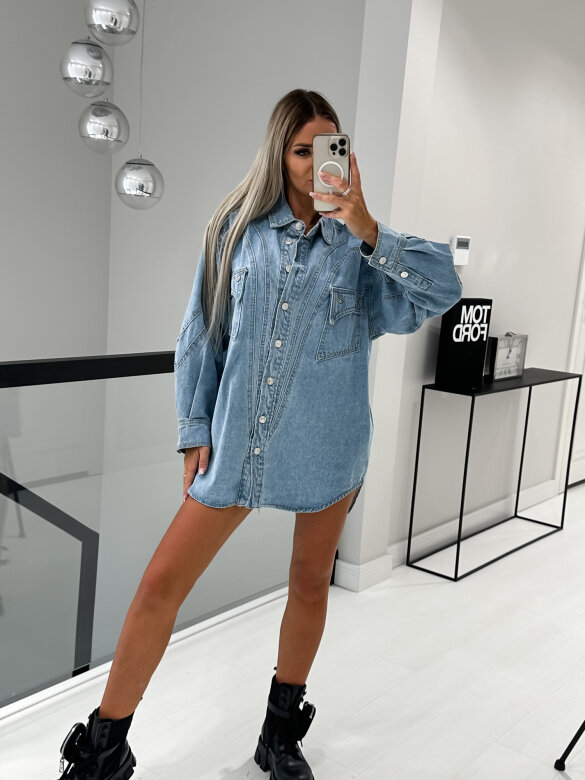 Koszula Marletta jeans niebieska
