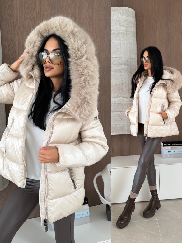 Kurtka Adelle błyszcząca perłowa