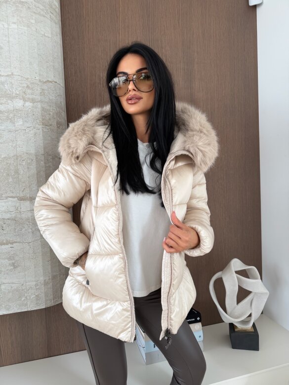 Kurtka Adelle błyszcząca perłowa