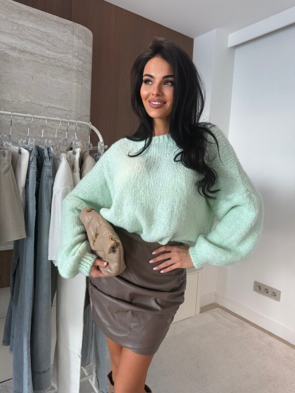 Spódnica Christen mini eko skóra latte