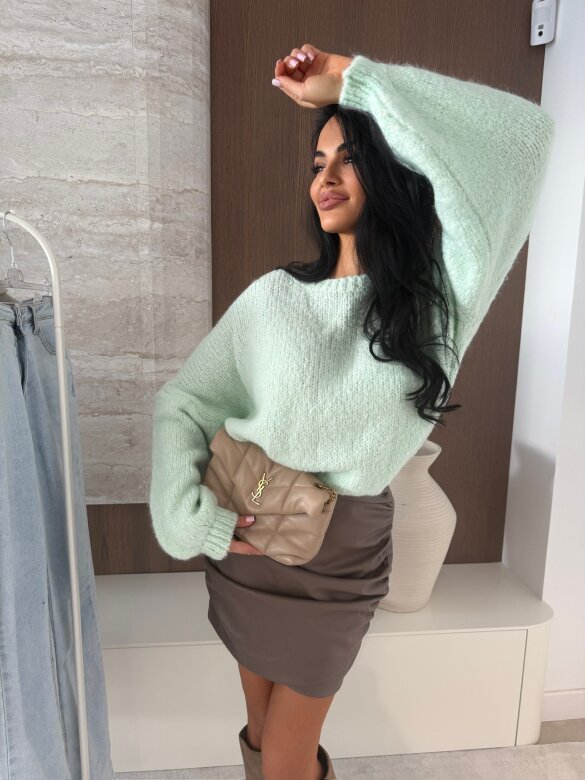 Spódnica Christen mini eko skóra latte