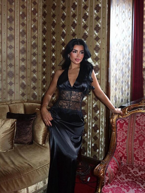 Sukienka Mysterious satynowa czarna 