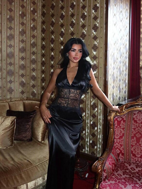 Sukienka Mysterious satynowa czarna 