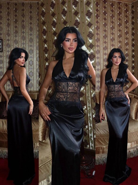 Sukienka Mysterious satynowa czarna 