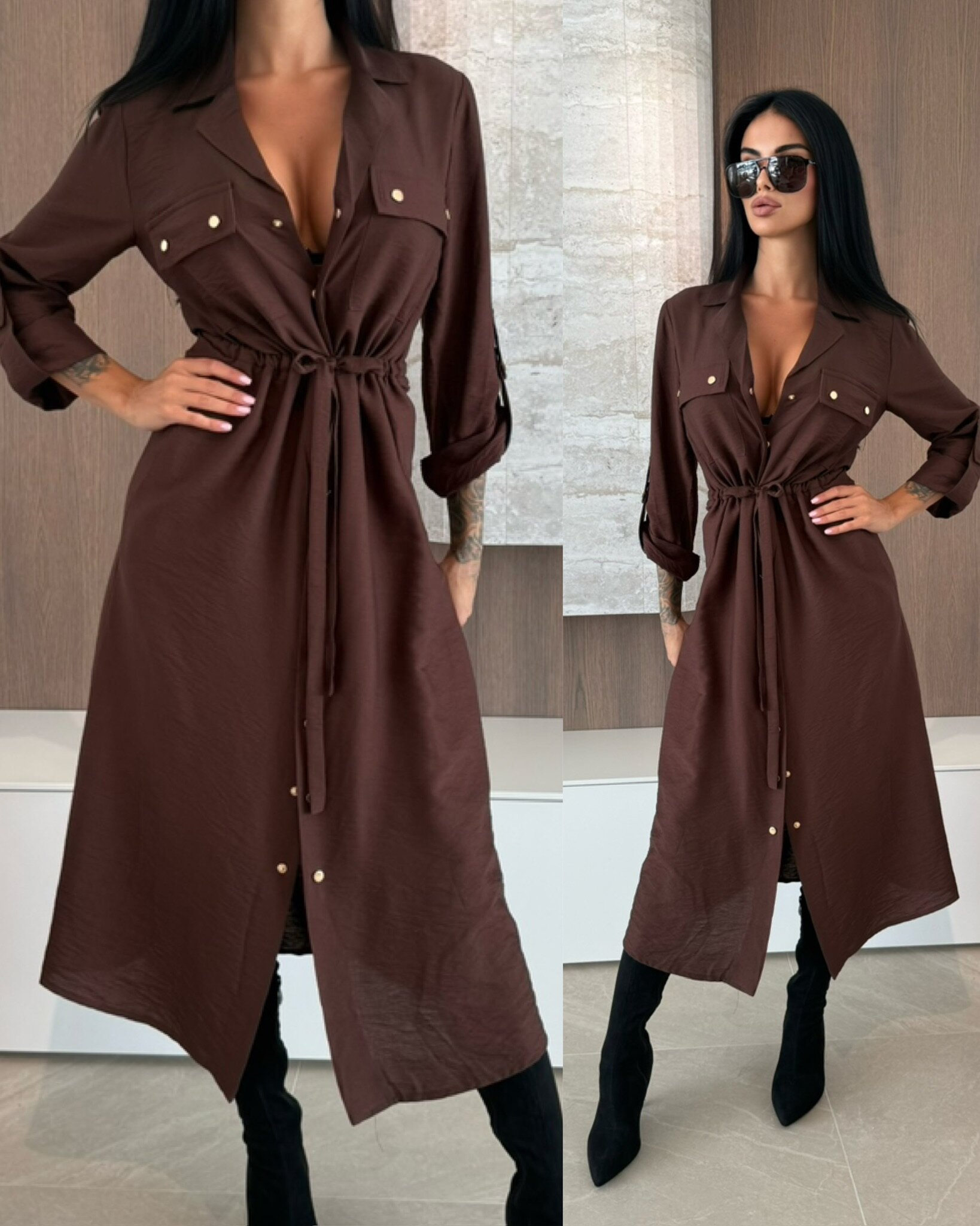 Sukienka Dori czekoladowa 