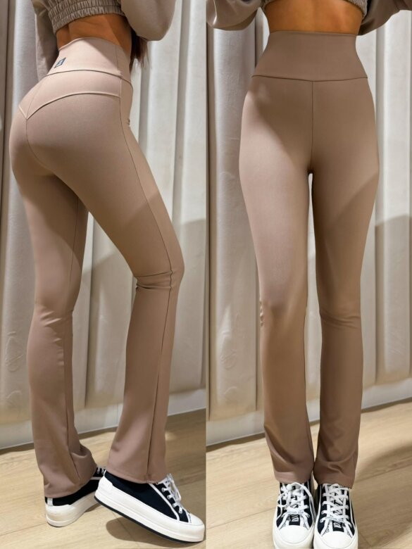 Legginsy Cortina prążkowane karmelowe