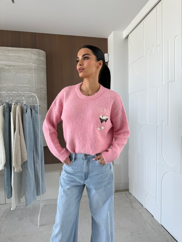 Sweter Paris Amour różowy