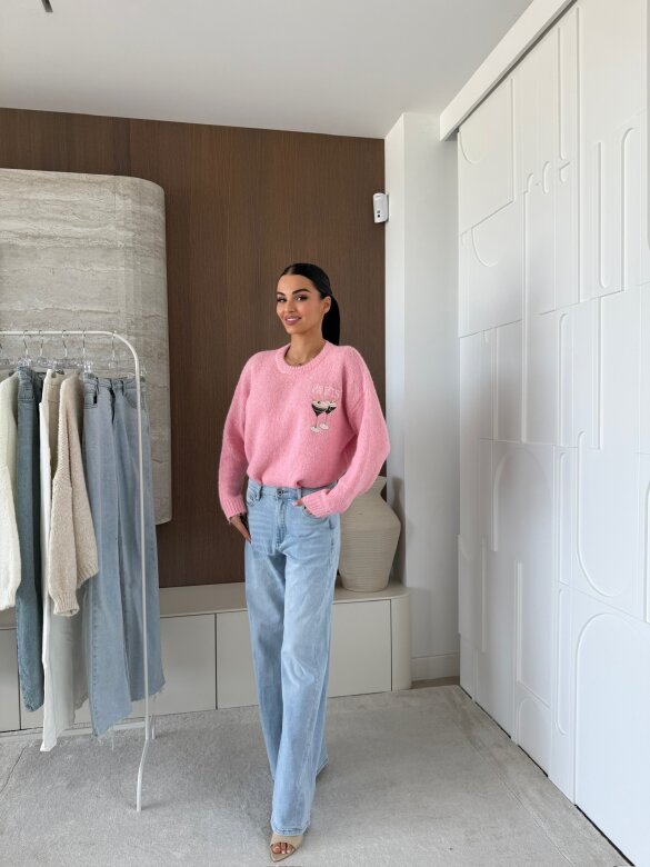 Sweter Paris Amour różowy