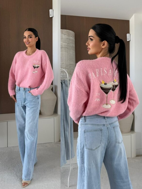 Sweter Paris Amour różowy