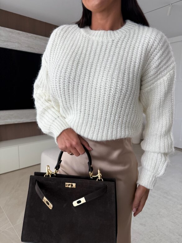 Bag Loria suede leather chocolate