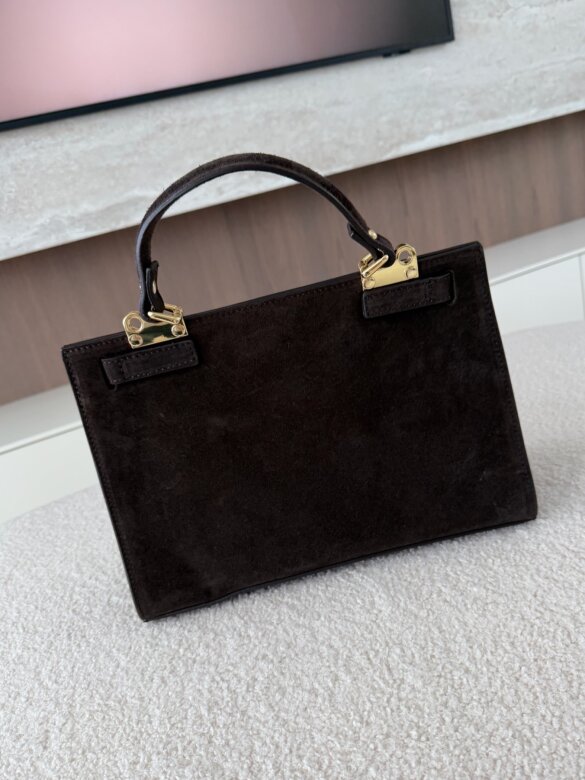 Bag Loria suede leather chocolate