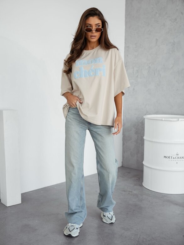 T-shirt Mon Cheri beżowy 