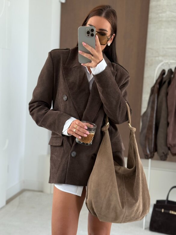 Marynarka Ferge sztruksowa czekoladowa