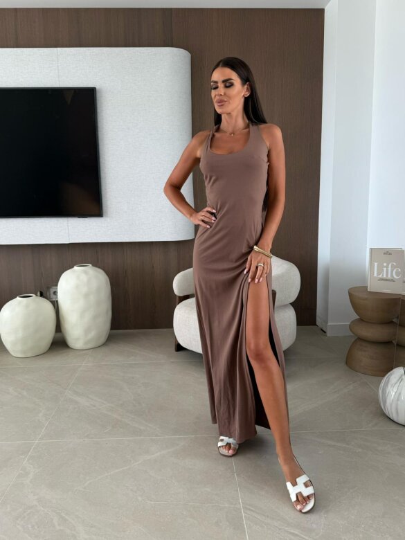 Sukienka Edissa maxi mocca 