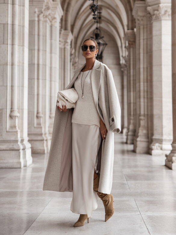 Płaszcz Osher II w jodełkę waniliowy