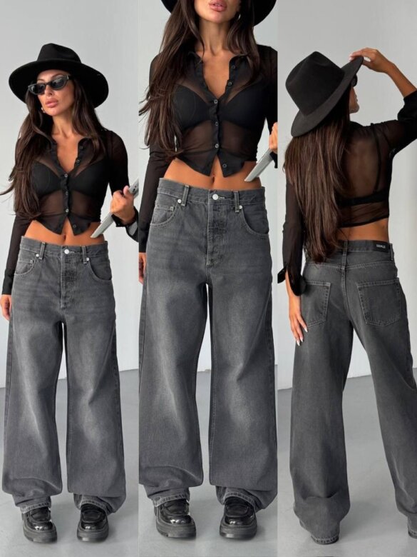 Spodnie Barrie jeans grafitowe