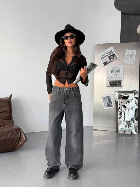 Spodnie Barrie jeans grafitowe