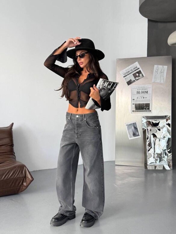 Spodnie Barrie jeans grafitowe