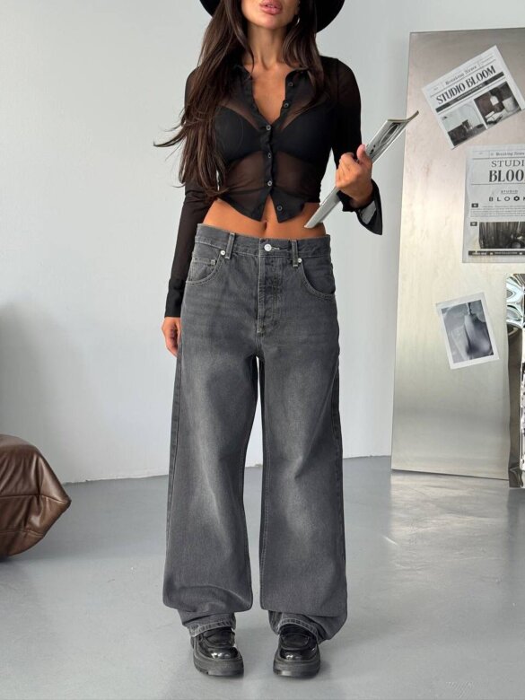 Spodnie Barrie jeans grafitowe