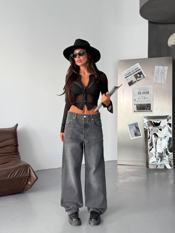 Spodnie Barrie jeans grafitowe