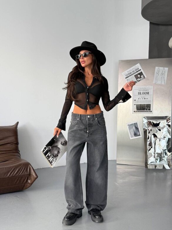 Spodnie Barrie jeans grafitowe