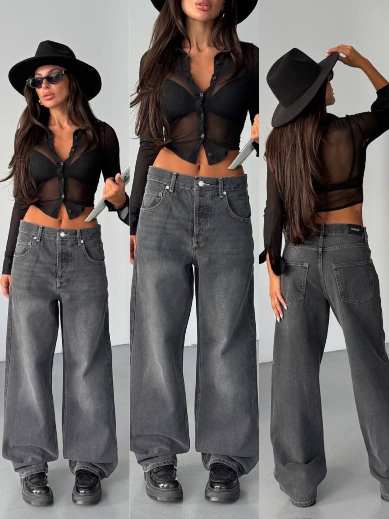 Spodnie Barrie jeans grafitowe