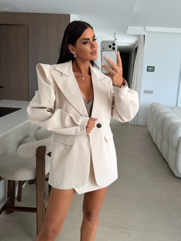 Blazer Silvella with viscose light beige