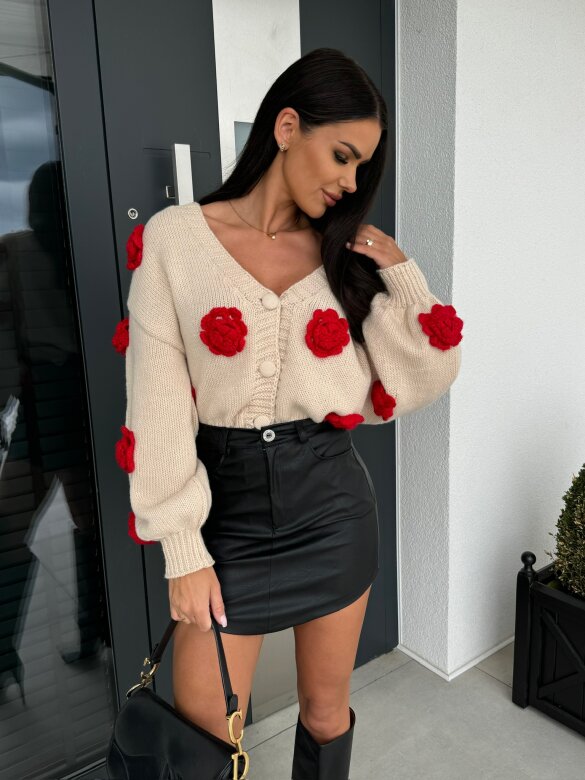 Sweter Rose short beżowy