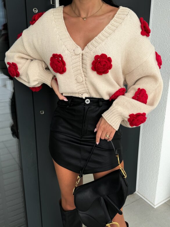 Sweter Rose short beżowy