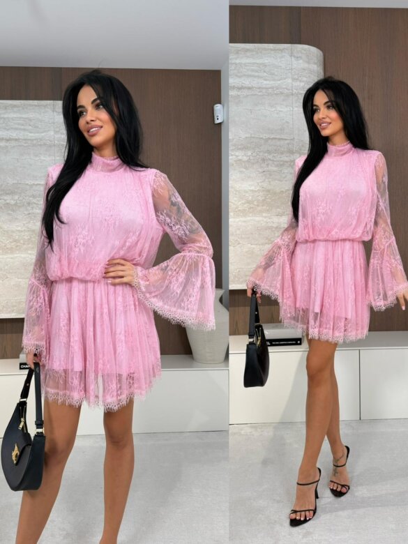 Sukienka Gelissima koronkowa różowa